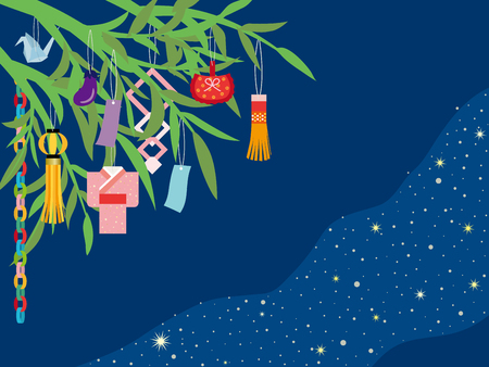Tanabata of Japanese traditional eventのイラスト素材
