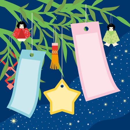 Tanabata of Japanese traditional eventのイラスト素材