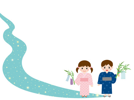 Tanabata of Japanese traditional eventのイラスト素材