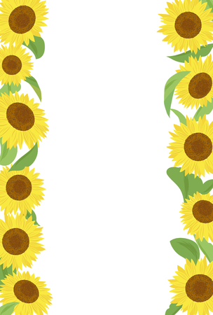 Summer greeting card of sunflowerのイラスト素材