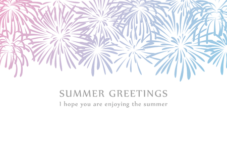 Summer greeting card of fireworksのイラスト素材