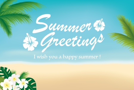Summer greeting card of beachのイラスト素材