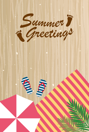 Summer greeting card of beachのイラスト素材