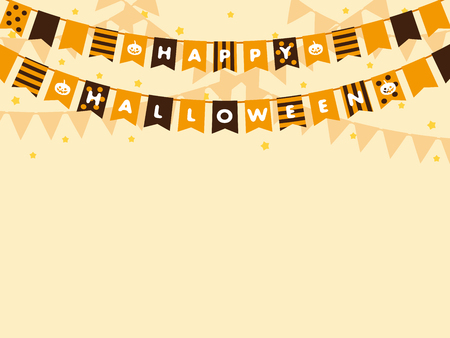 Halloween garland vector frameのイラスト素材