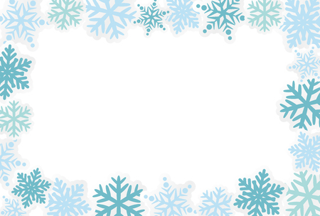 Snowflake vector frame backgroundのイラスト素材
