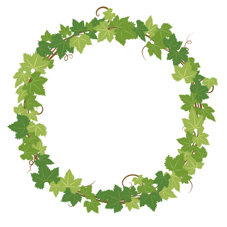 Fresh ivy leaves vector frame.のイラスト素材