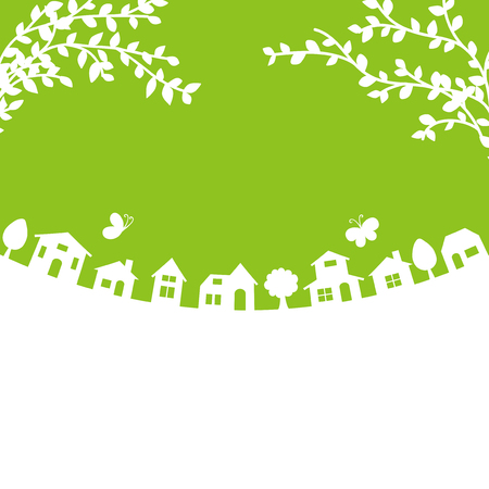 Landscape with spring insects Vector illustration.のイラスト素材