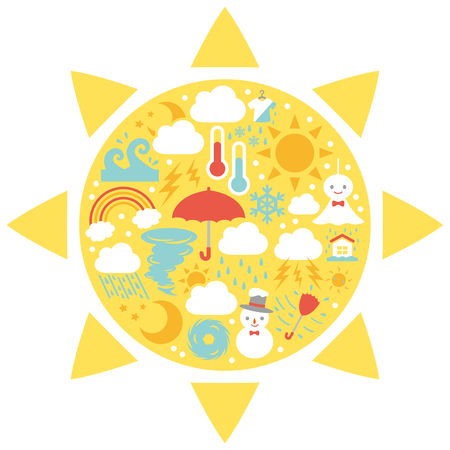 Weather vector icon card.のイラスト素材