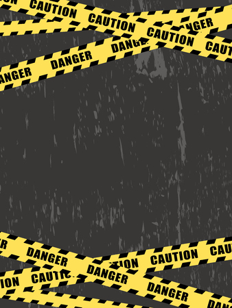 Danger and caution tape on black background.のイラスト素材