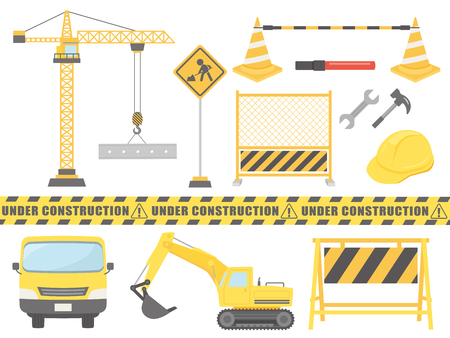 Construction vector illustration set.のイラスト素材
