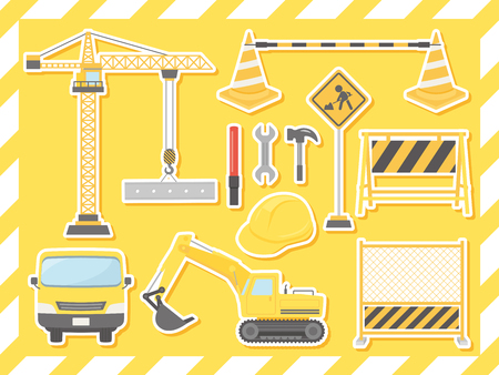 Construction vector illustration set.のイラスト素材