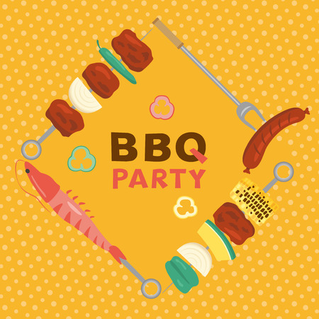 Barbeque party vector poster.のイラスト素材