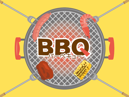 Barbeque party vector poster.のイラスト素材