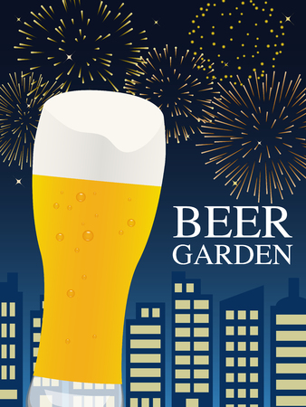 beer garden vector poster.のイラスト素材