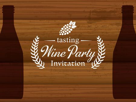 Wine party vector invitation card template.のイラスト素材