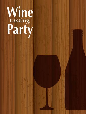 Wine party vector invitation card template.のイラスト素材