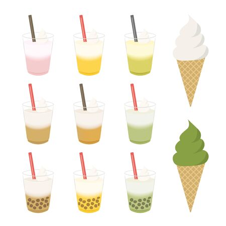 Cafe sweets menu vector set.のイラスト素材