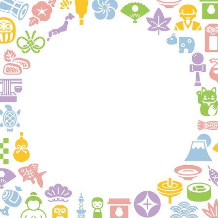 Japanese culture vector icon frame.のイラスト素材