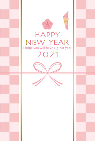 Japanese New Year's card in 2021.
Japanese envelope colorful design.のイラスト素材
