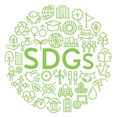 SDGs vector icon card. Sustainable development goals.のイラスト素材