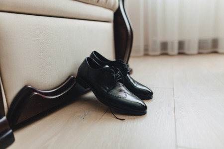 men's shoes and elegant clothes, holiday theme and wedding partyの写真素材