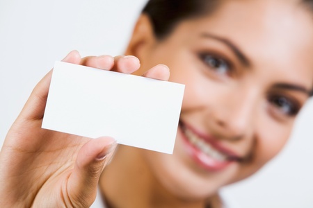 Close-up of  professionalï¿½s white business card  の写真素材