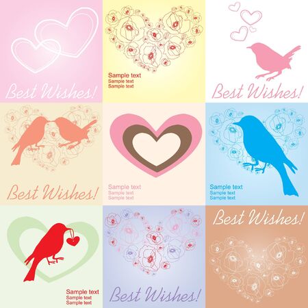  illustration of Valentine Day greeting cardsのイラスト素材