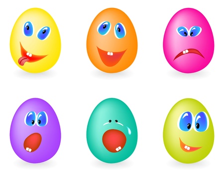 illustration of emoticons on the eggsのイラスト素材
