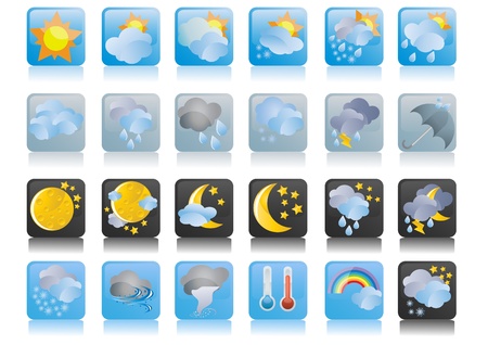 illustration of collection of weather icons のイラスト素材