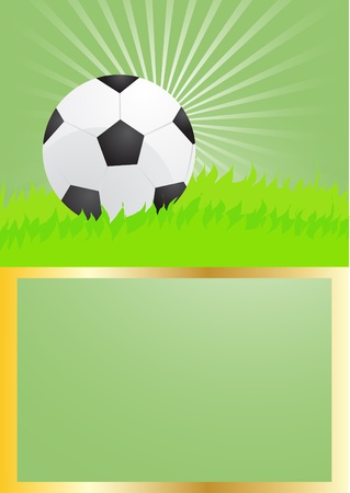 Card with green background of soccer ball, illustration       のイラスト素材
