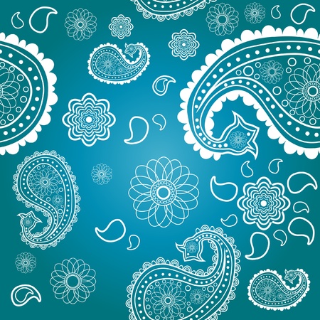 Eastern pattern against blue backgroundのイラスト素材