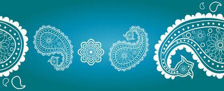 Eastern ornament against blue backgroundのイラスト素材