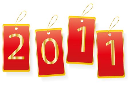 illustration of 2011 Happy New Year of red tallies のイラスト素材