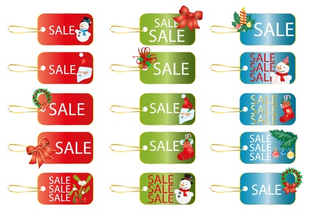 illustration of collection of sale Christmas tags のイラスト素材