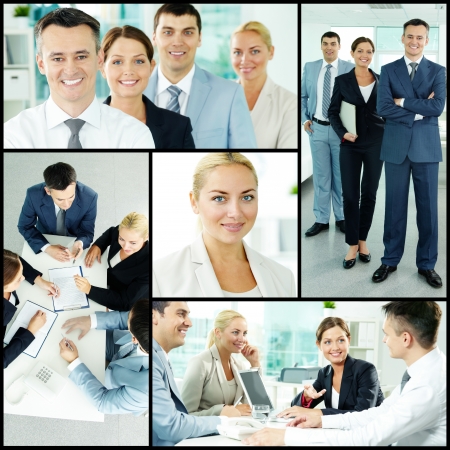 Photo collection of successful businesspeople working in teamの写真素材