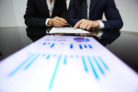 Image of human hands during reading contractの写真素材