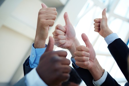 Human hands showing sign of okay in isolation の写真素材