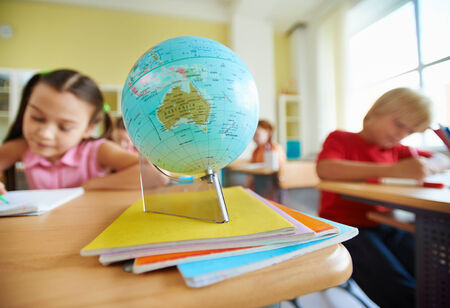 Globe on deskの写真素材