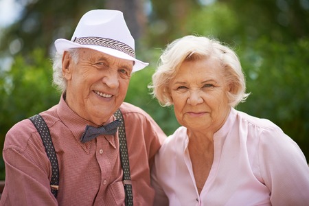 Portrait of senior couple looking at camera