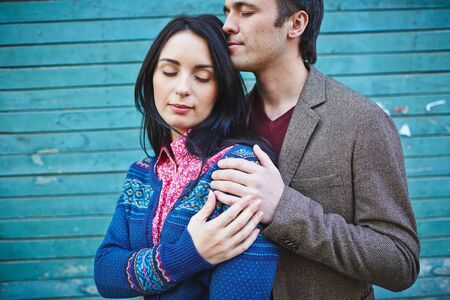 Amorous young couple in casualwearの写真素材