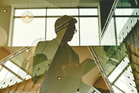 Outline of modern businessman networking in officeの写真素材