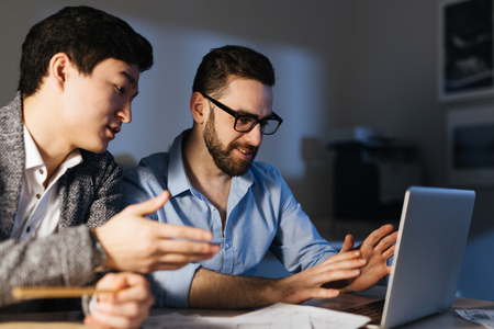 Late co-workingの写真素材