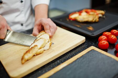 Cutting steakの写真素材