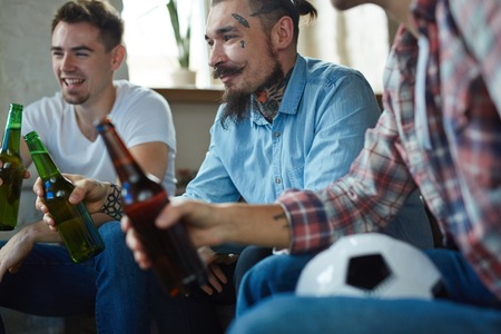 Guy with beerの写真素材