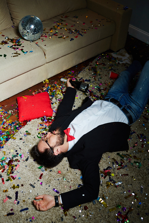 Having nap after wild partyの写真素材