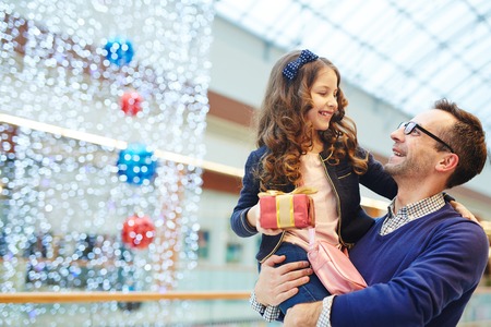 Happy man with daughterの写真素材