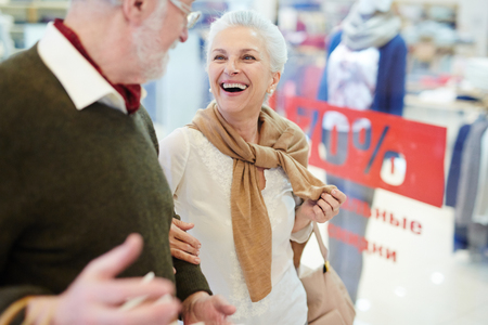Shopper laughingの写真素材