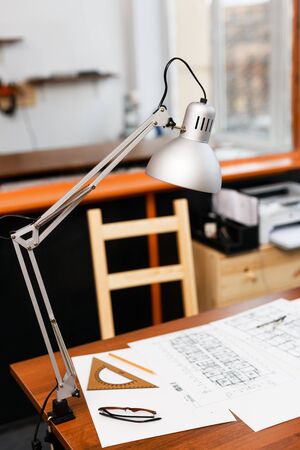 Desk of modern constructor