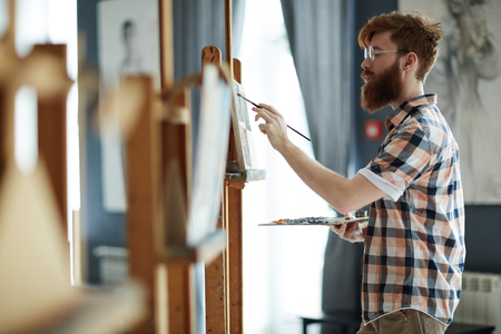 Guy paintingの写真素材