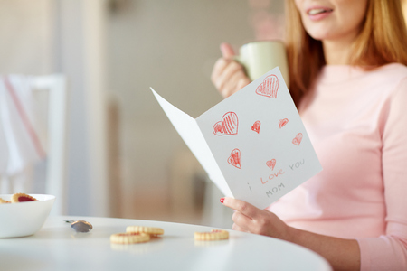 Reading wishes for holidayの写真素材